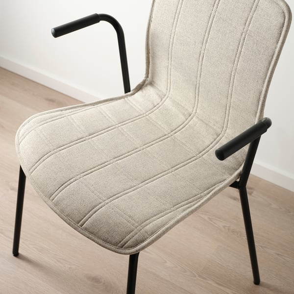 TOMMARYD / LÄKTARE Conference table and chairs, white stained oak veneer/anthracite light beige, 130x70 cm