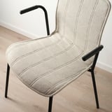 TOMMARYD / LÄKTARE Conference table and chairs, white stained oak veneer/anthracite light beige, 130x70 cm