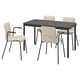 TOMMARYD / LÄKTARE Conference table and chairs, white stained oak veneer/anthracite light beige, 130x70 cm