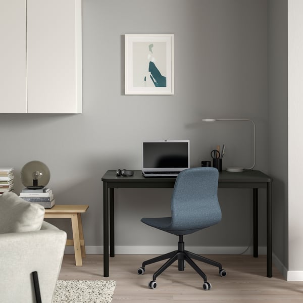 TOMMARYD Table, anthracite, 130x70 cm