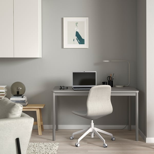 TOMMARYD Table, light grey, 130x70 cm
