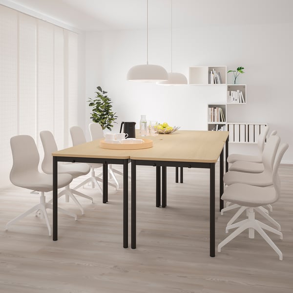 TOMMARYD Table, white stained oak veneer/anthracite, 130x70 cm