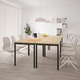 TOMMARYD Table, white stained oak veneer/anthracite, 130x70 cm