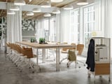 TOMMARYD Table, white stained oak veneer/white, 130x70 cm