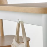 TOMMARYD Table, white stained oak veneer/white, 130x70 cm