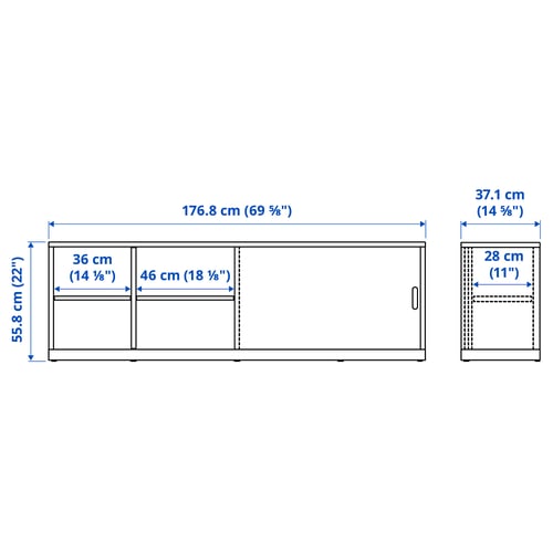 Illustration with measurements for the product: TONSTAD.