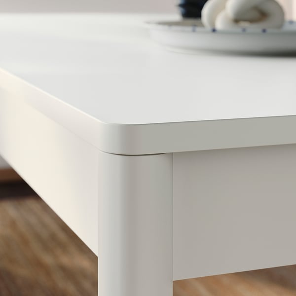 TONSTAD / VIHALS Table and 6 chairs, off-white/white Tibbleby beige/grey, 200x85 cm