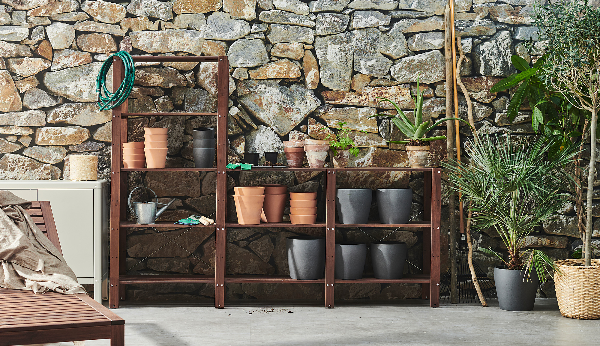 TORDH Shelving unit, outdoor brown stained IKEA