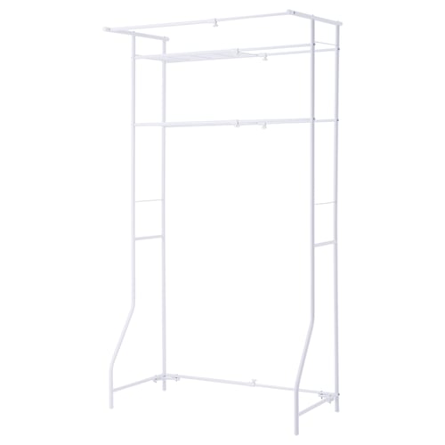 TORGNY white metal laundry organiser. Sturdy, modern design for wall-mounted storage.