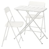 TORPARÖ Table and 2 folding chairs, outdoor, foldable white/white, 70x42 cm