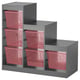 Option: TROFAST Storage combination with boxes, grey/light red, 99x44x95 cm