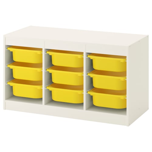 Trofast Storage Combination With Boxes White Yellow Ikea