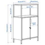 TROTTEN Cabinet with doors, anthracite, 70x35x110 cm