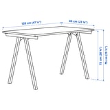 TROTTEN Desk, beige/anthracite, 120x60 cm