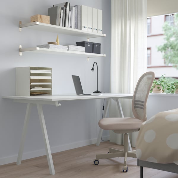 TROTTEN Desk, white, 160x80 cm