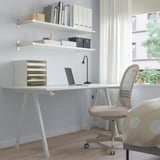 TROTTEN Desk, white, 160x80 cm