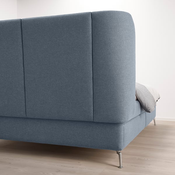 TUFJORD Upholstered storage bed, Gunnared blue, 180x200 cm