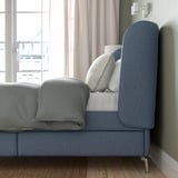 TUFJORD Upholstered storage bed, Gunnared blue, 180x200 cm