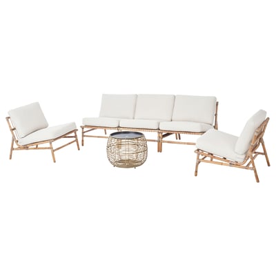 TVARÖ 5-seat conversation set, outdoor, brown/Frösön/Duvholmen beige