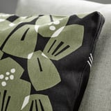UNDERBLOMMA Cushion cover, black/grey-green, 50x50 cm
