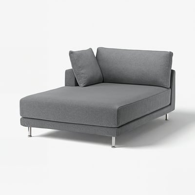 UPPÅKRA Cover chaise longue module, left, Johanneshov dark grey