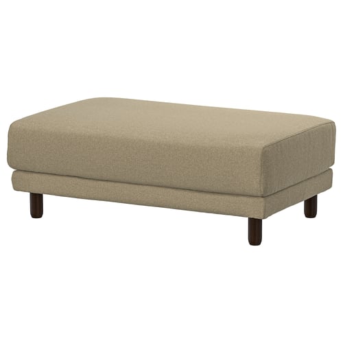 UPPÅKRA footstool, beige, fabric, rectangular, sturdy legs.