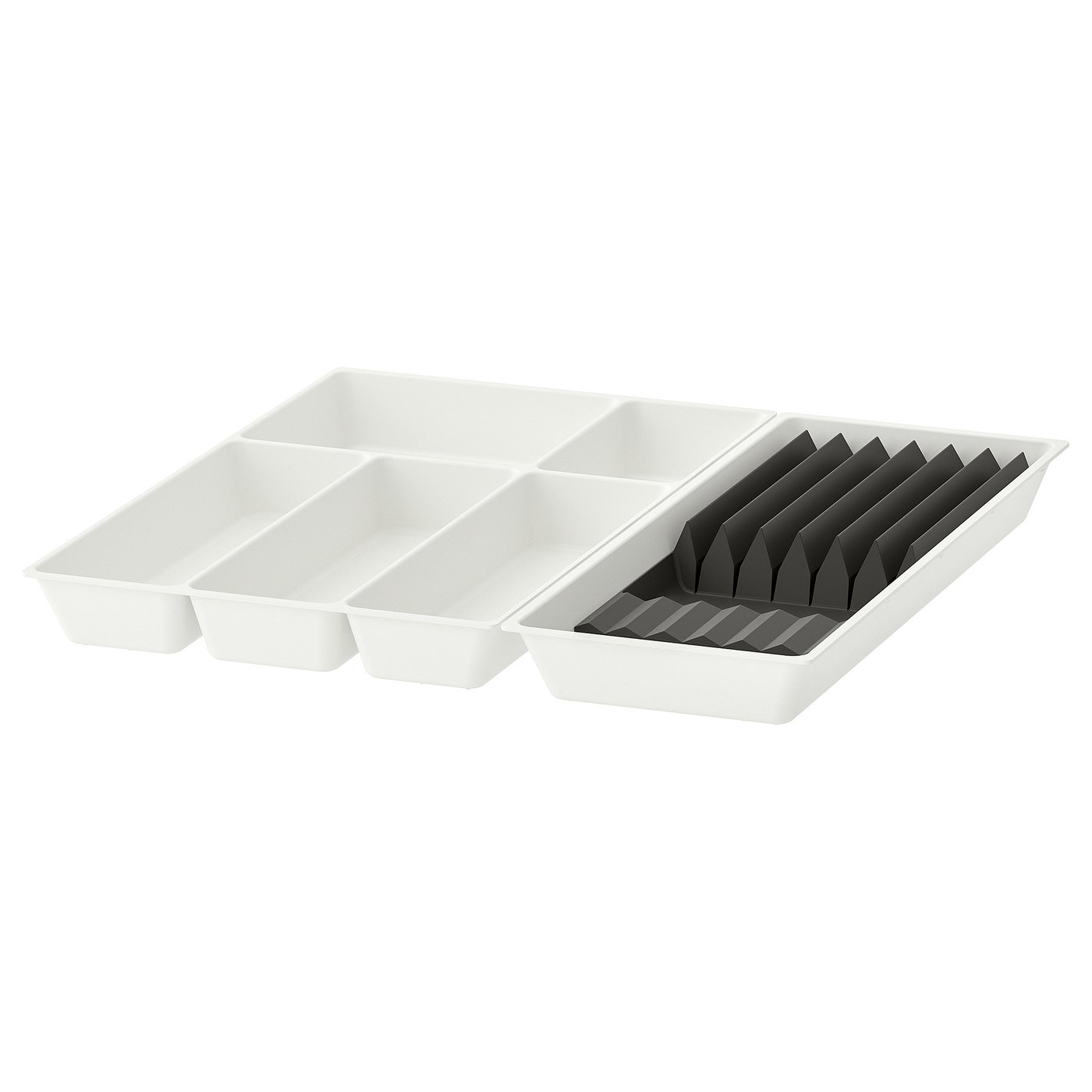 UPPDATERA cutlery tray/tray with knife rack, white/anthracite, 52x50 cm