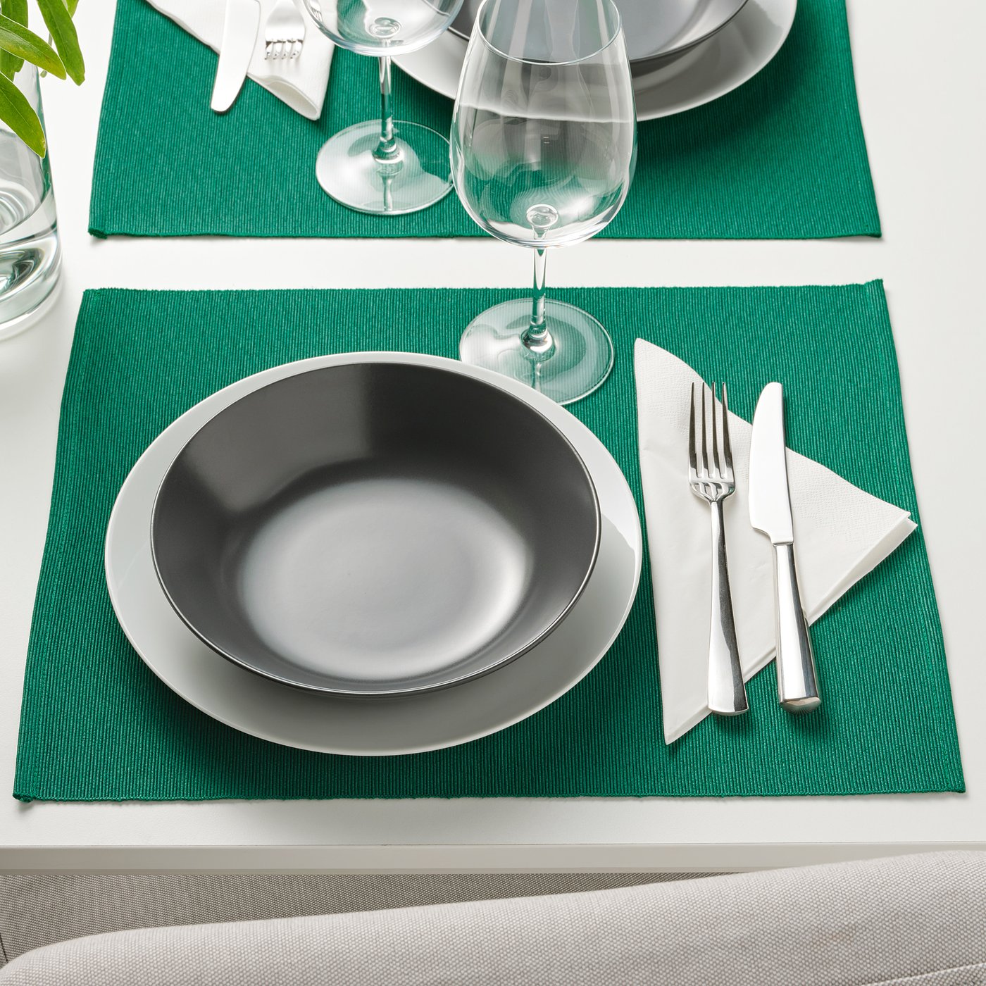 UTBYTT Place mat, dark green, 35x45 cm IKEA