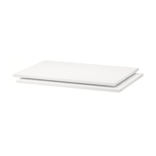 A white UTRUSTA shelf with a smooth, rectangular design and a sturdy melamine finish.
