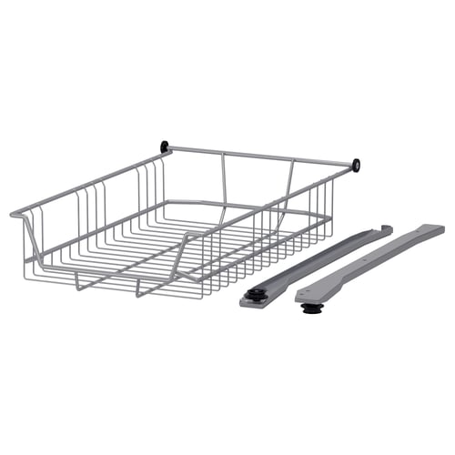 UTRUSTA silver wire basket, modern design, ideal for cabinets, durable steel, smooth surface, practical storage.