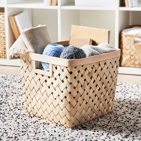 VÄXTHUS Basket, poplar/handmade, 30x30x28 cm