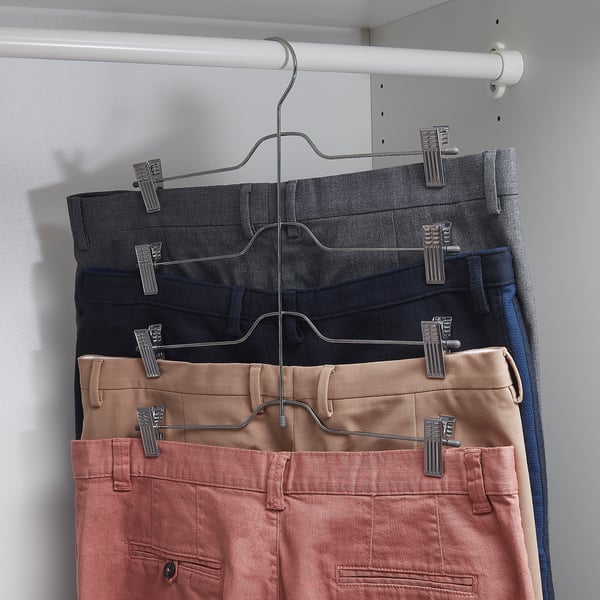 VAJSING Trouser/skirt hanger with 4 tiers, chrome-plated