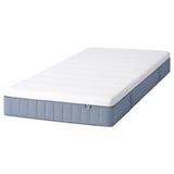 VALLBERGET Pocket sprung mattress, with coir super firm/light blue, 90x200 cm