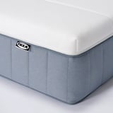 VALLBERGET Pocket sprung mattress, with coir super firm/light blue, 90x200 cm