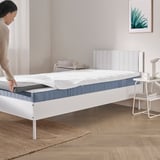 VALLBERGET Pocket sprung mattress, with coir super firm/light blue, 90x200 cm