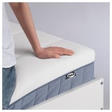 VALLBERGET Pocket sprung mattress, with coir super firm/light blue, 90x200 cm