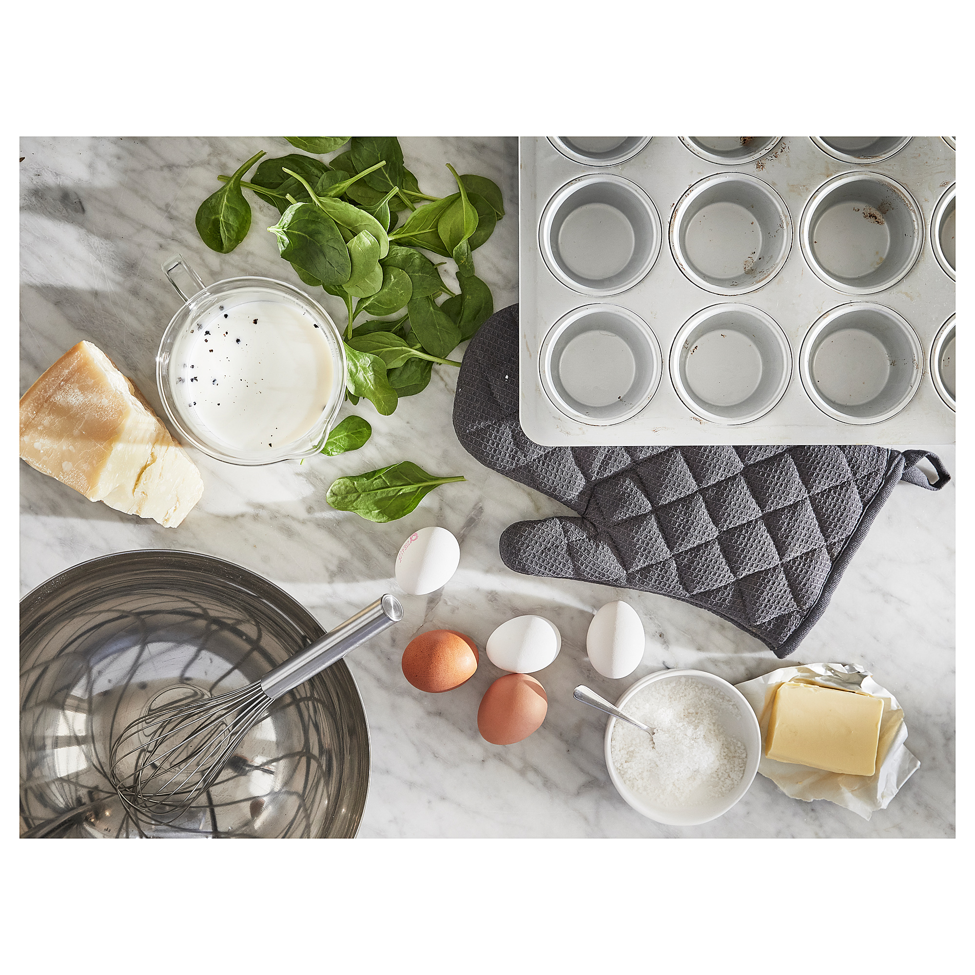 VARDAGEN Muffin tin, silver-colour, 38x29 cm