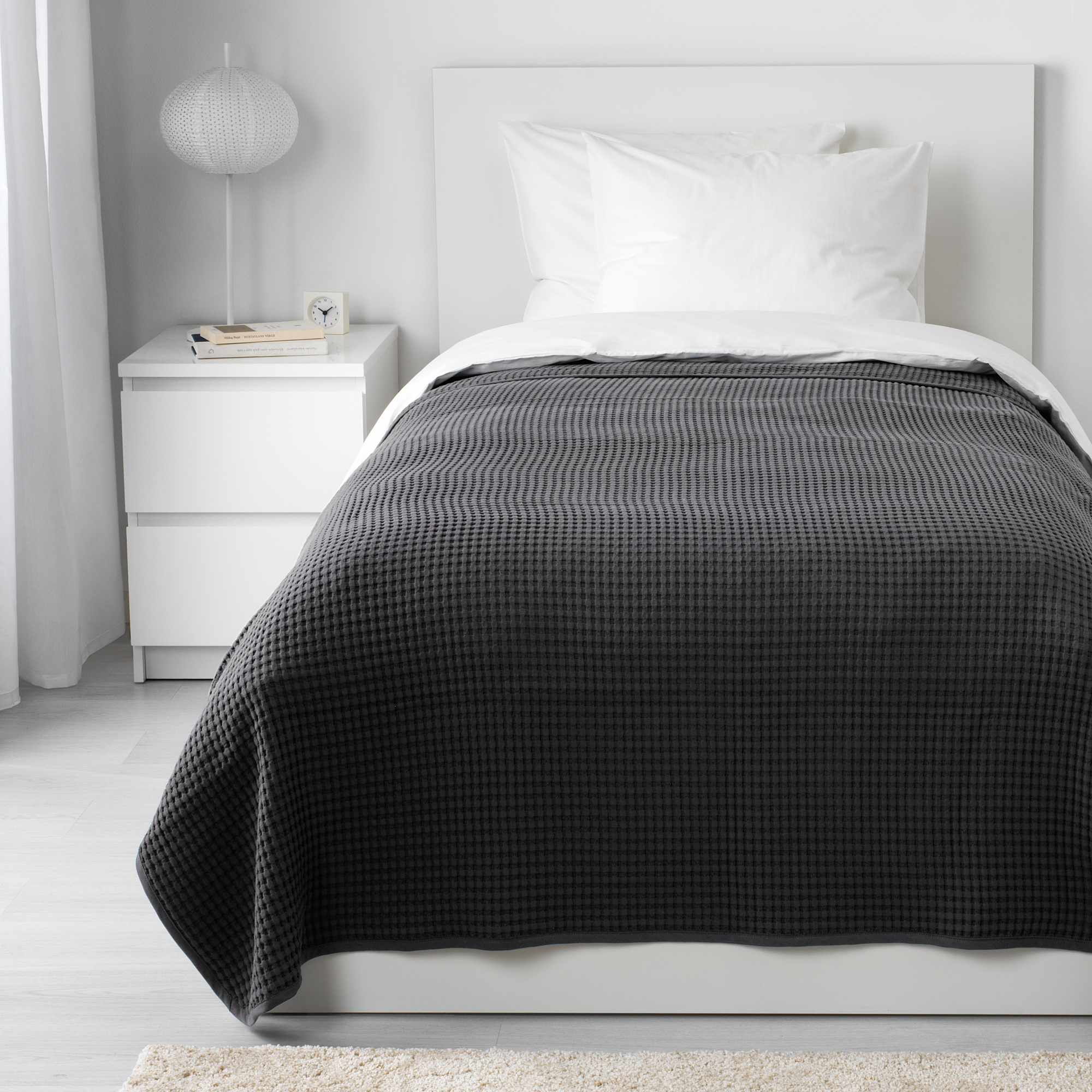 VÅRELD Bedspread, dark grey, 150x250 cm IKEA