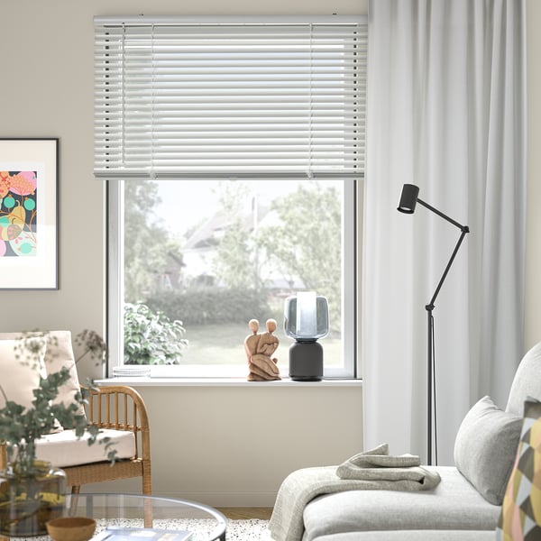 VECKLARFLY Venetian blind, white, 140x155 cm
