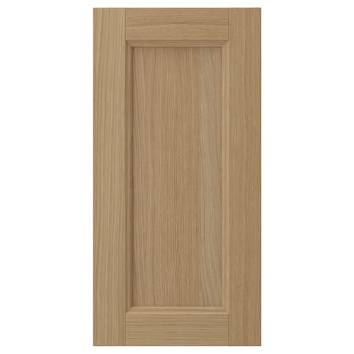VEDHAMN oak wooden cabinet door, rectangular with natural finish.