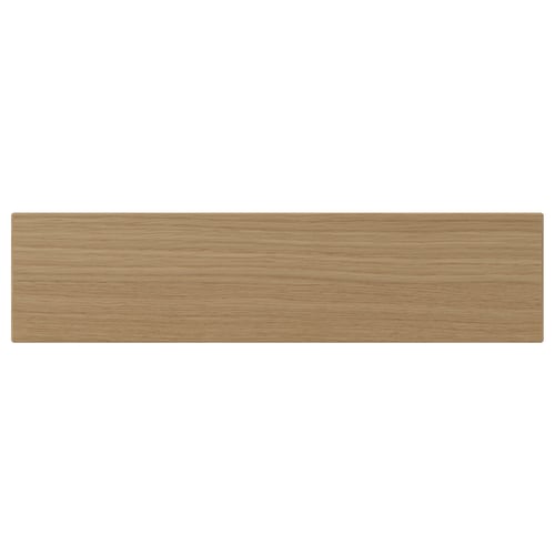 VEDHAMN oak wood drawer front, natural warm brown, rectangular, solid wood with veneer, sturdy and precise craftsmanship.