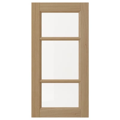 VEDHAMN Glass door, oak, 40x80 cm