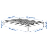 VEVELSTAD Bed frame, white, 150x200 cm