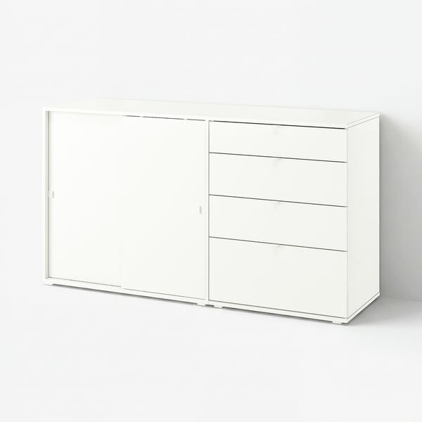 VIHALS Storage combination, white, 165x47x90 cm
