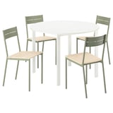 VIHALS Table and 4 chairs, white white/grey-green pine, 107 cm