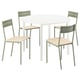 VIHALS Table and 4 chairs, white white/grey-green pine, 107 cm