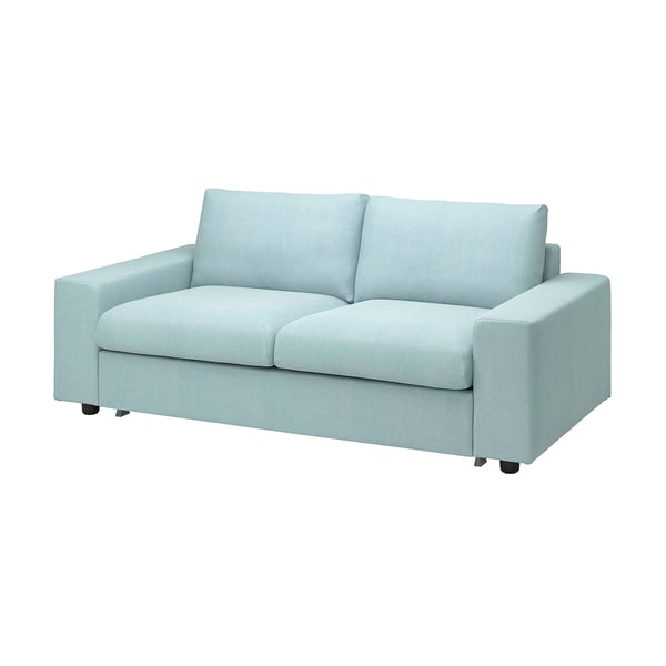 VIMLE 2-seat sofa-bed, with wide armrests/Saxemara light blue
