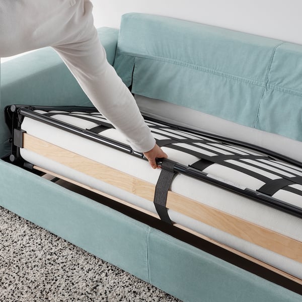 VIMLE 2-seat sofa-bed, with wide armrests/Saxemara light blue