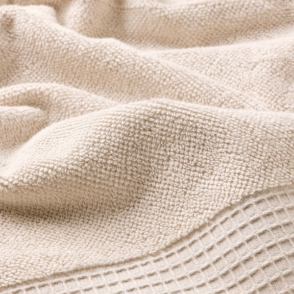 VINARN Bath towel, light grey/beige, 70x140 cm
