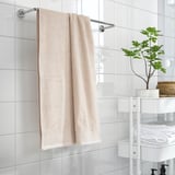 VINARN Bath towel, light grey/beige, 70x140 cm